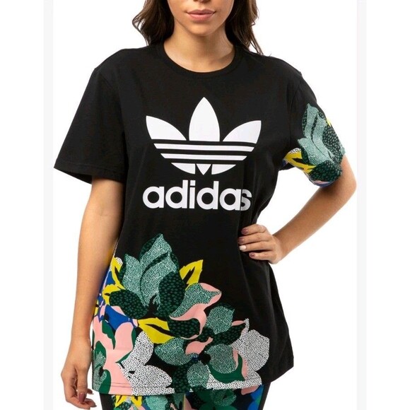 adidas Tops - Boyfriend Tee Adidas Her Studio Limited Edition Size XS EUC Black Floral